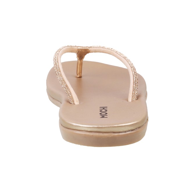 Mochi Women Gold Casual Slippers (SKU: 32-302-15-36)