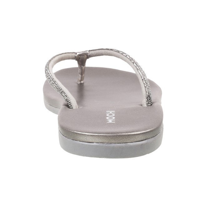 Mochi Women Gun-Metal Casual Slippers (SKU: 32-302-29-36)