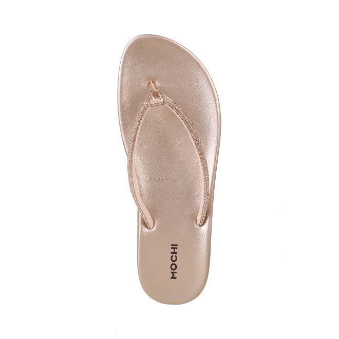 Mochi Women Gold Casual Slippers (SKU: 32-302-15-36)