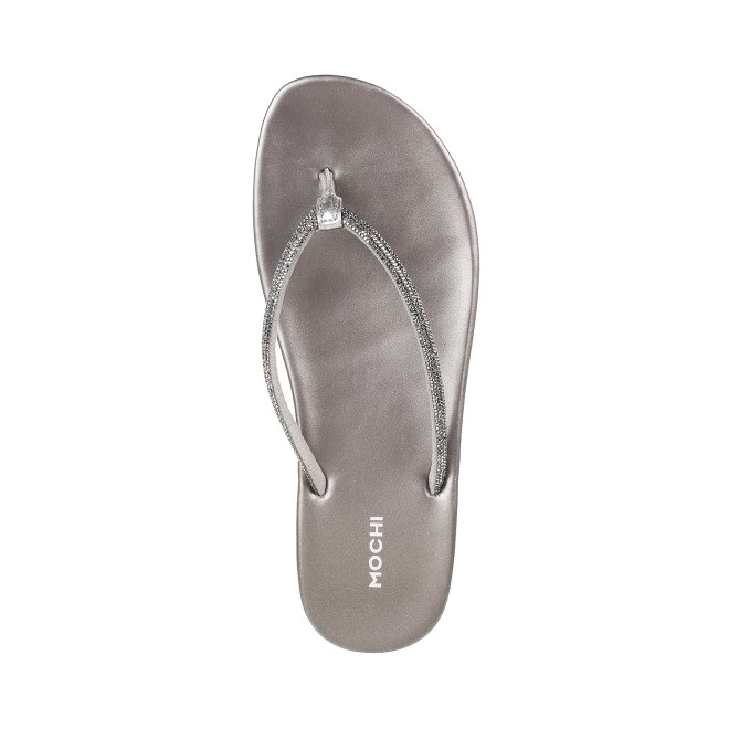 Mochi Women Gun-Metal Casual Slippers (SKU: 32-302-29-36)