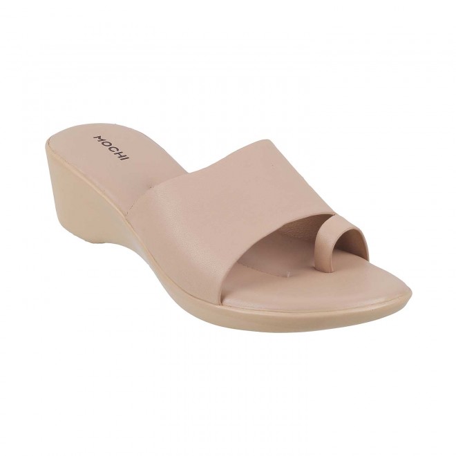 Mochi Women Beige Casual Sandals (SKU: 32-306-20-36)