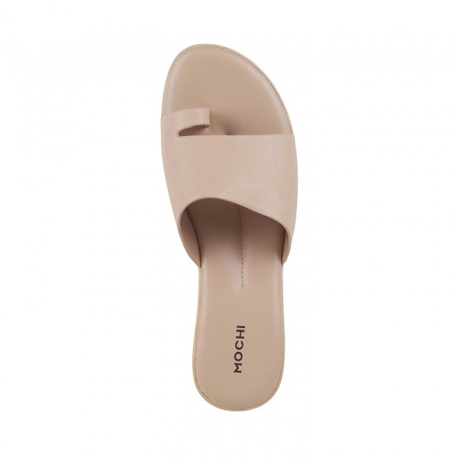 Mochi Women Beige Casual Sandals (SKU: 32-306-20-36)
