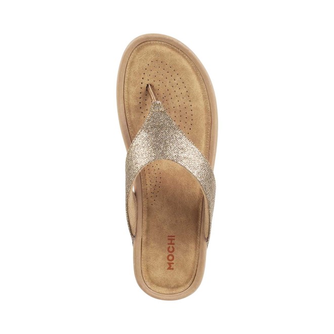 Mochi Women Gold Casual Slippers (SKU: 32-32-15-36)