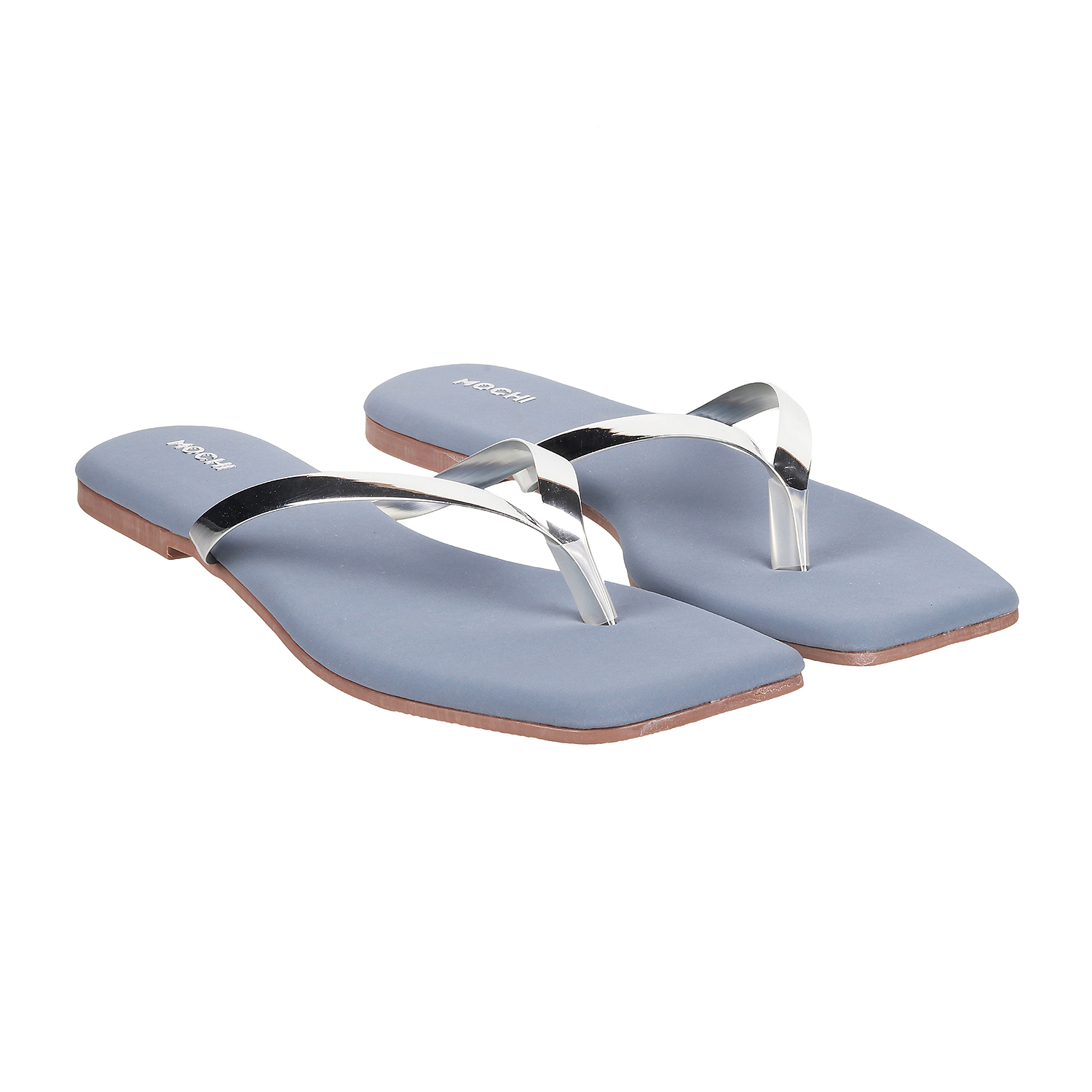 Mochi Women Silver Casual Slippers (SKU: 32-425-27-37)