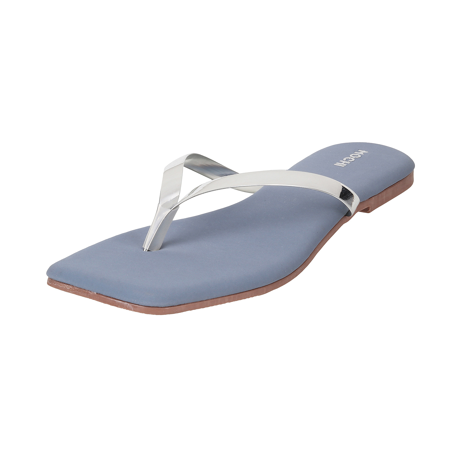 Mochi Women Silver Casual Slippers (SKU: 32-425-27-37)