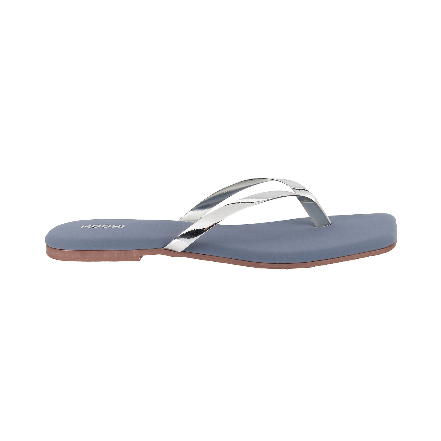 Mochi Women Silver Casual Slippers (SKU: 32-425-27-37)
