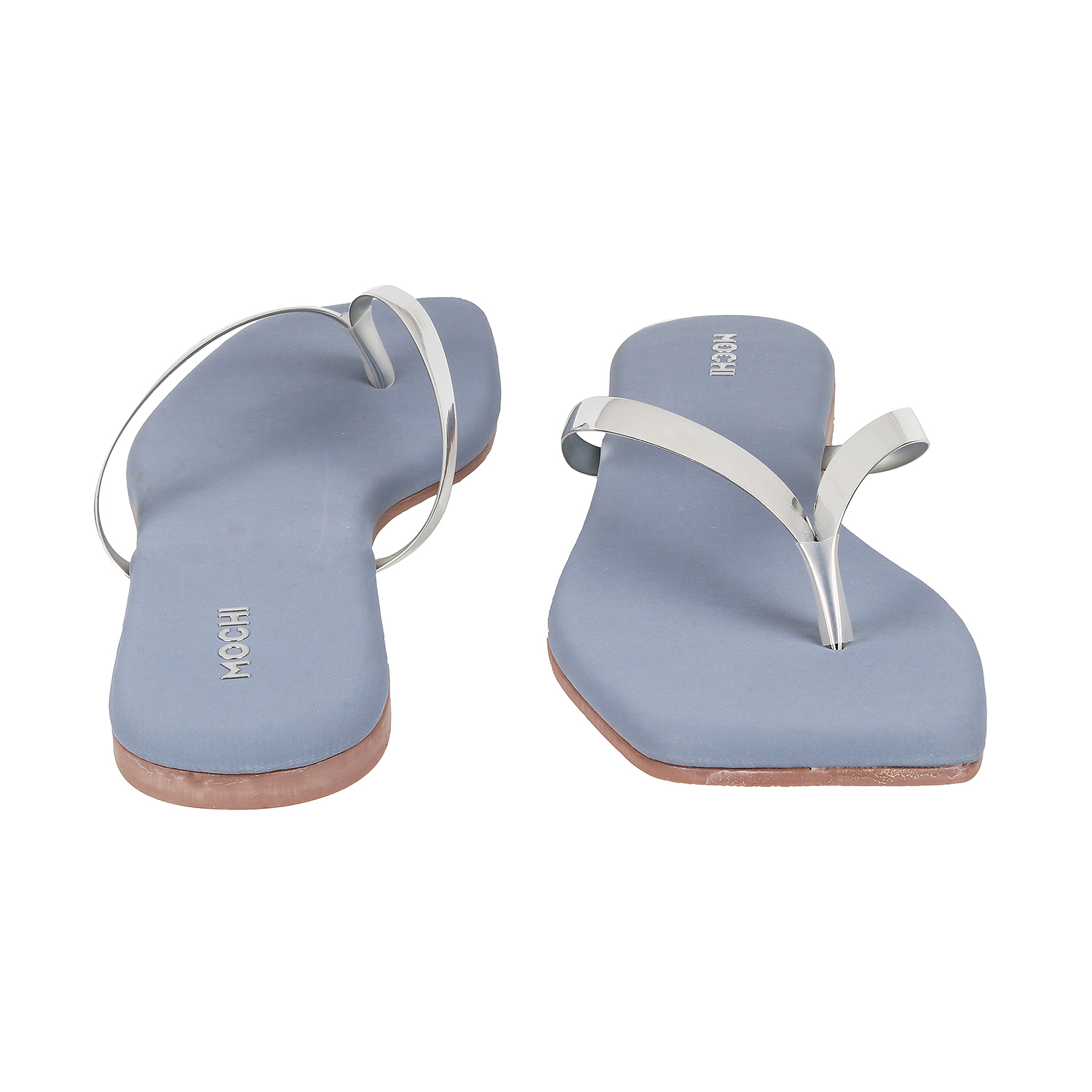 Mochi Women Silver Casual Slippers (SKU: 32-425-27-37)