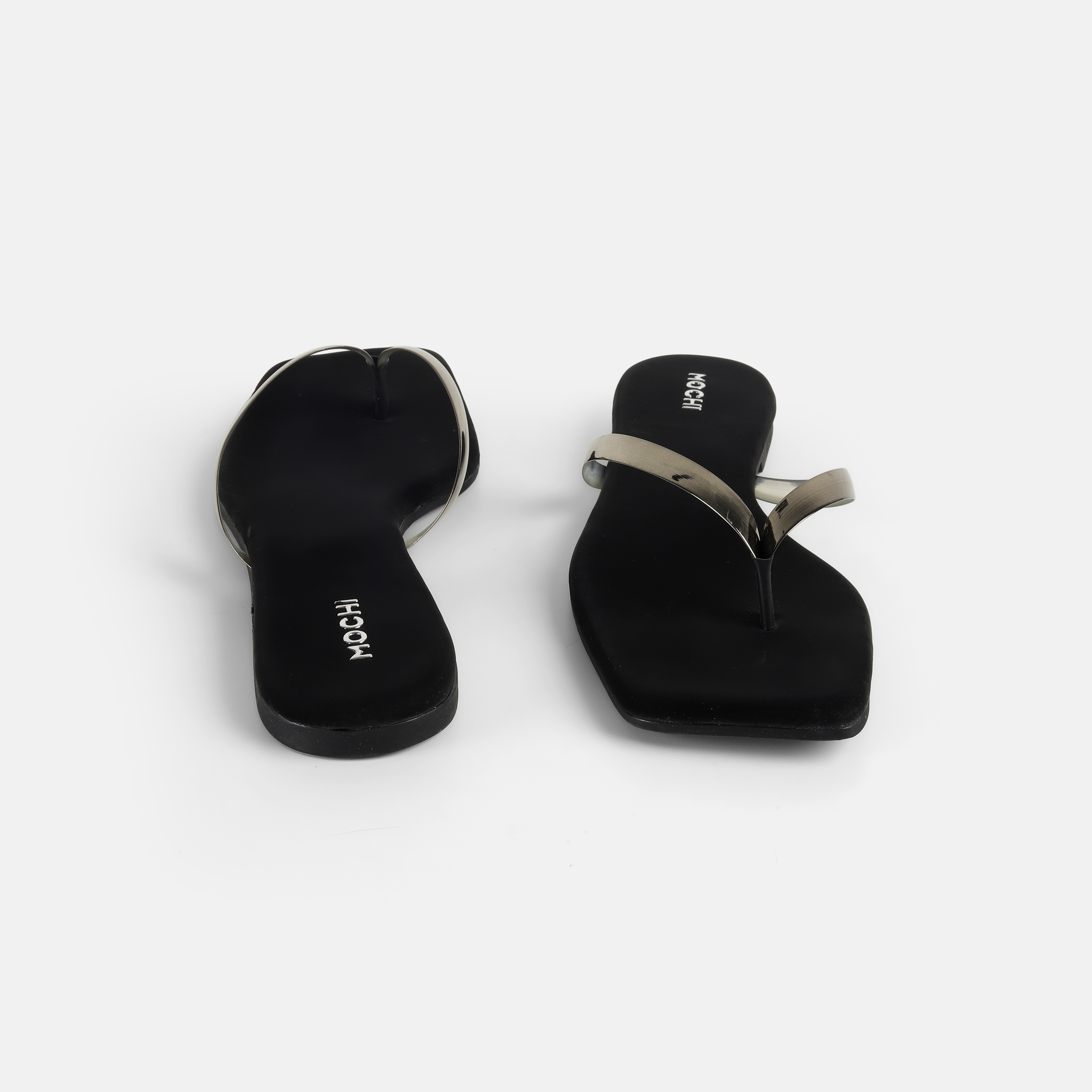 Mochi Women Gun-Metal Casual Slippers (SKU: 32-425-29-36)