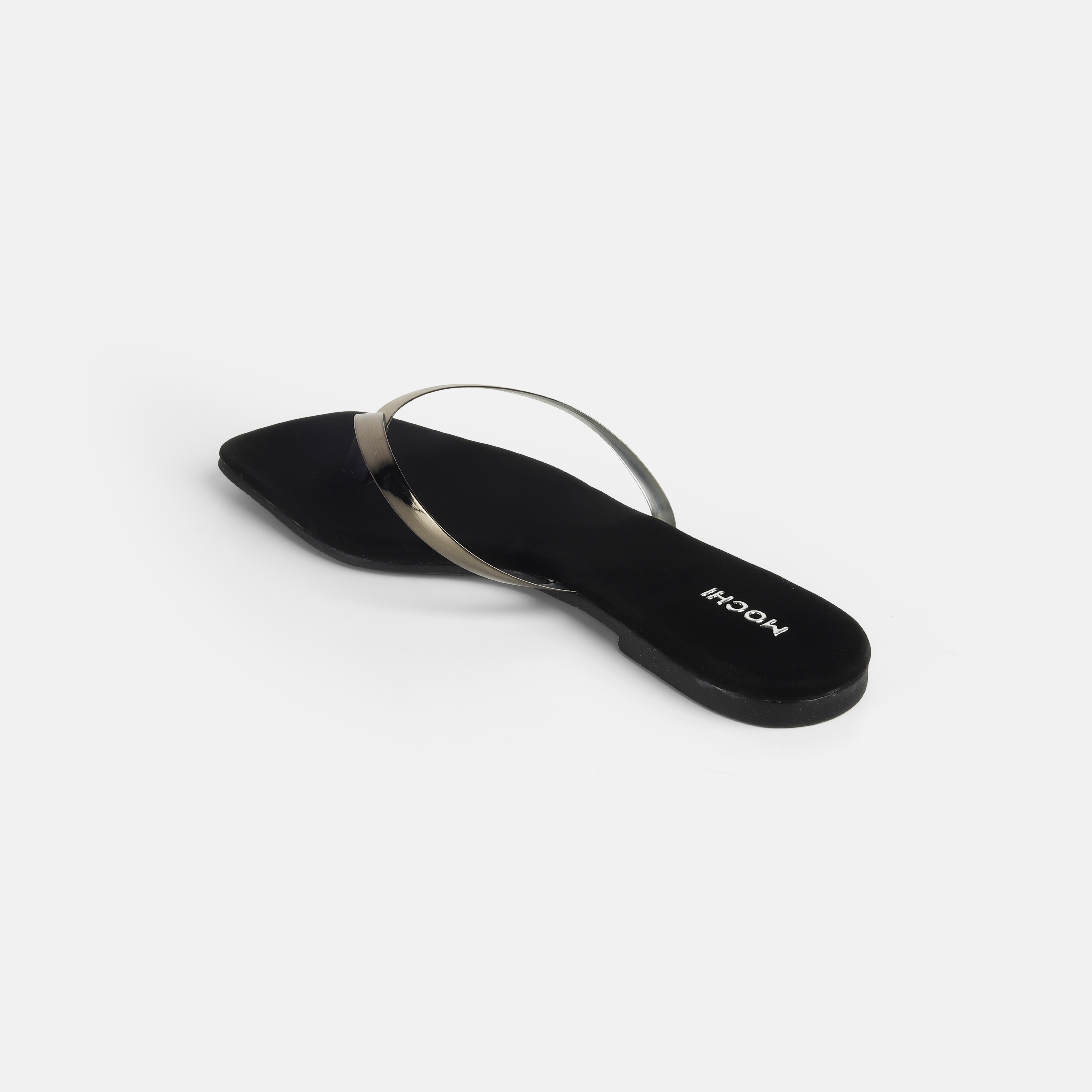 Mochi Women Gun-Metal Casual Slippers (SKU: 32-425-29-36)