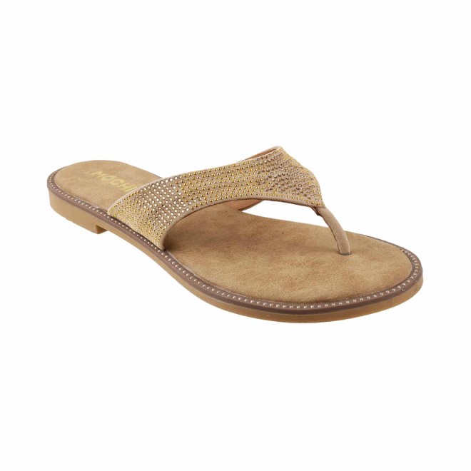 Mochi Women Beige Casual Slippers (SKU: 32-503-20-36)