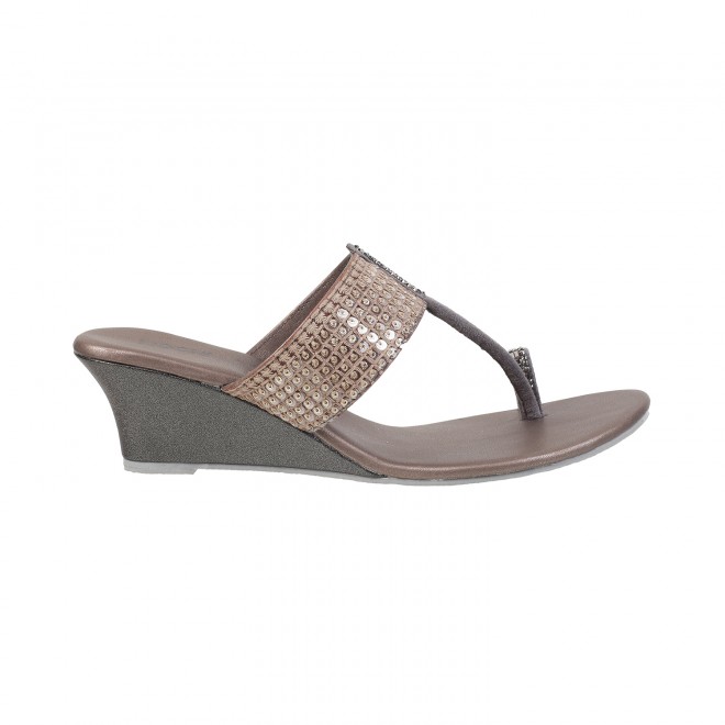 Mochi Women Gun-Metal Ethnic Sandals (SKU: 32-574-29-36)