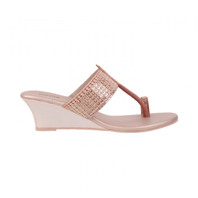 Mochi Women Rose-Gold Ethnic Sandals (SKU: 32-574-52-36)