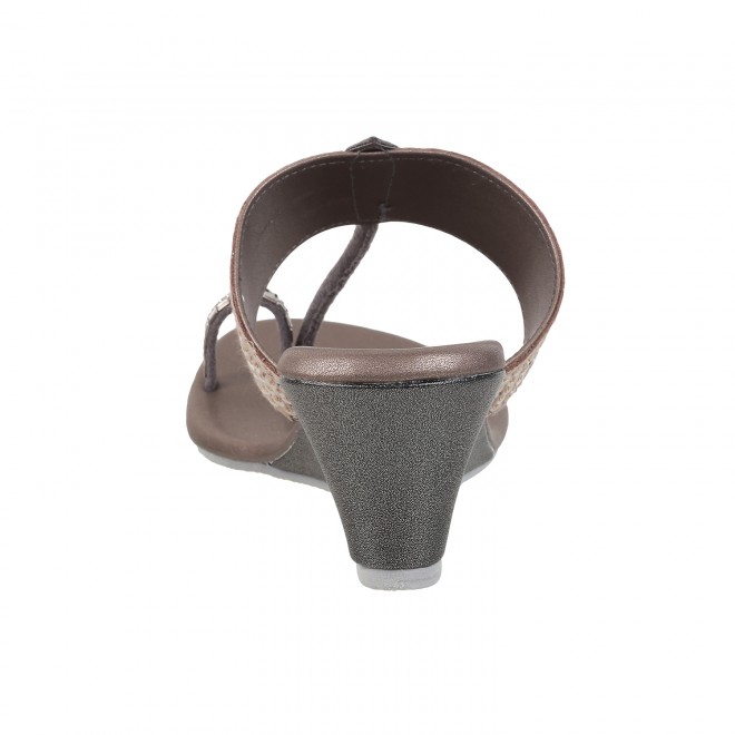 Mochi Women Gun-Metal Ethnic Sandals (SKU: 32-574-29-36)