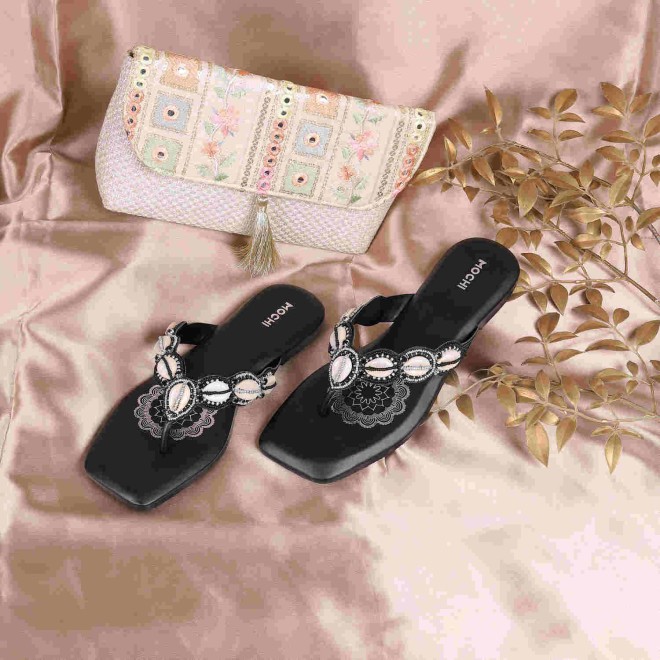 Mochi Women Black Casual Slip-Ons (SKU: 32-594-11-36)