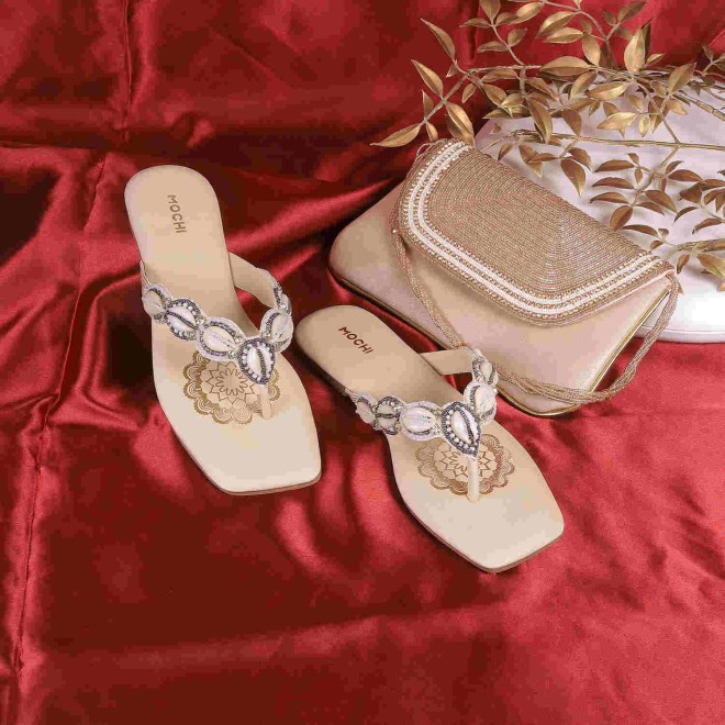 Mochi Women Beige Casual Slip-Ons (SKU: 32-594-20-36)