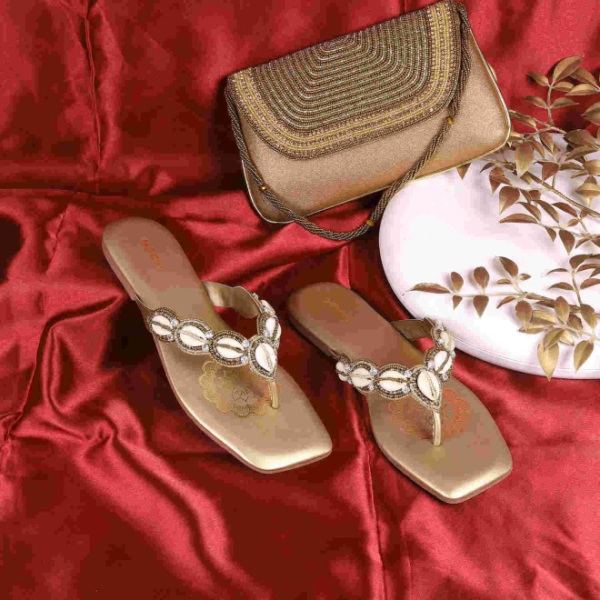 Mochi Women Antic-gold Casual Slip-Ons (SKU: 32-594-28-36)