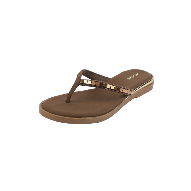 Mochi Women Brown Casual Slippers (SKU: 32-611-12-36)