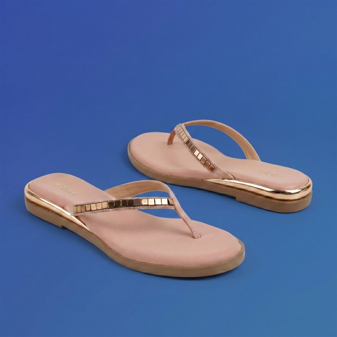 Mochi Women Peach Casual Slippers