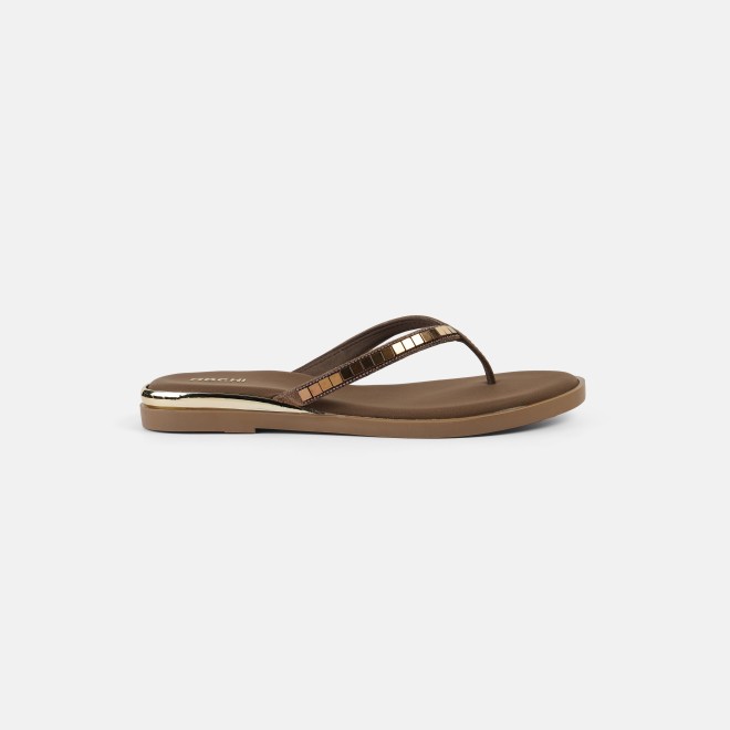 Mochi Women Brown Casual Slippers (SKU: 32-611-12-36)