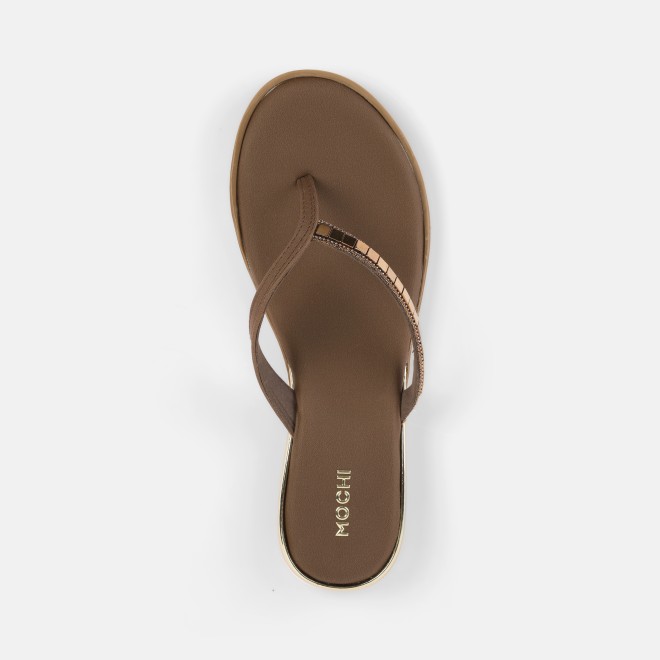 Mochi Women Brown Casual Slippers (SKU: 32-611L-12-42)