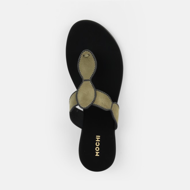 Mochi Women Olive Casual Slippers (SKU: 32-612-49-36)