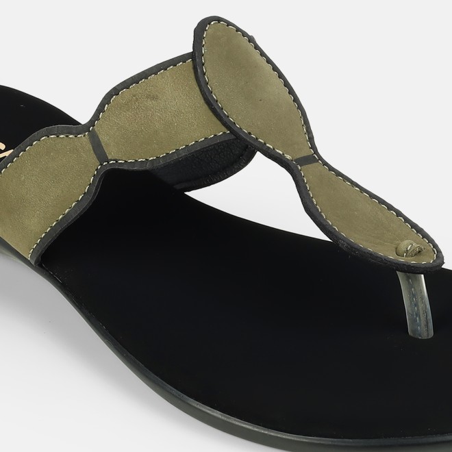 Mochi Women Olive Casual Slippers (SKU: 32-612-49-36)