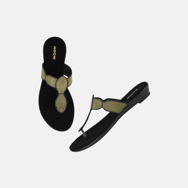 Mochi Women Olive Casual Slippers (SKU: 32-612L-49-42)