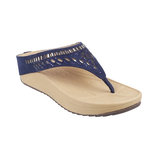 Mochi Women Blue Casual Slippers (SKU: 32-676-45-37)