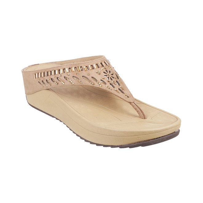 Mochi Women Rose-gold Casual Slippers