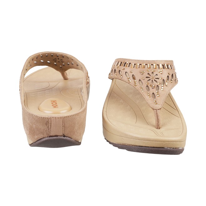 Mochi Women Rose-gold Casual Slippers (SKU: 32-676L-22-43)