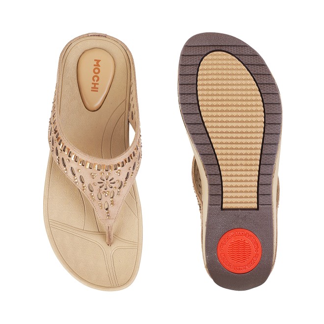 Mochi Women Rose-gold Casual Slippers (SKU: 32-676L-22-43)