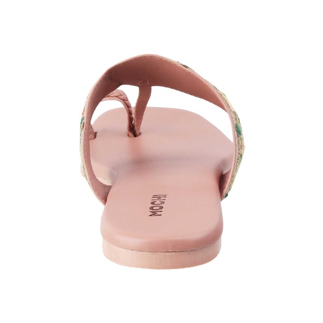 Mochi Women Pink Ethnic Slip Ons (SKU: 32-73-24-36)