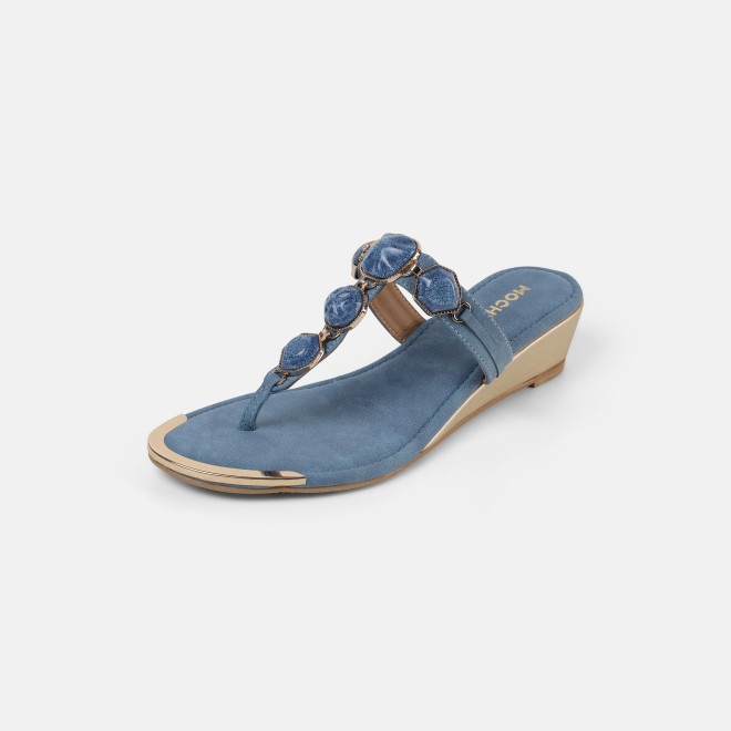 Mochi Women Blue Casual Slippers (SKU: 32-789-45-36)