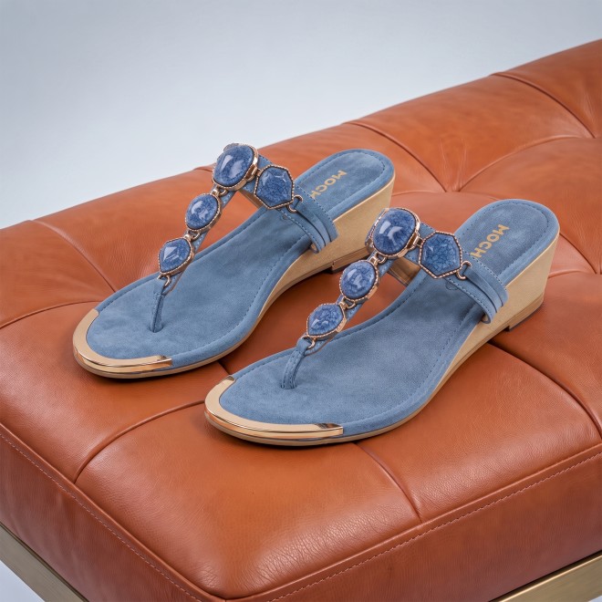 Mochi Women Blue Casual Slippers (SKU: 32-789-45-36)