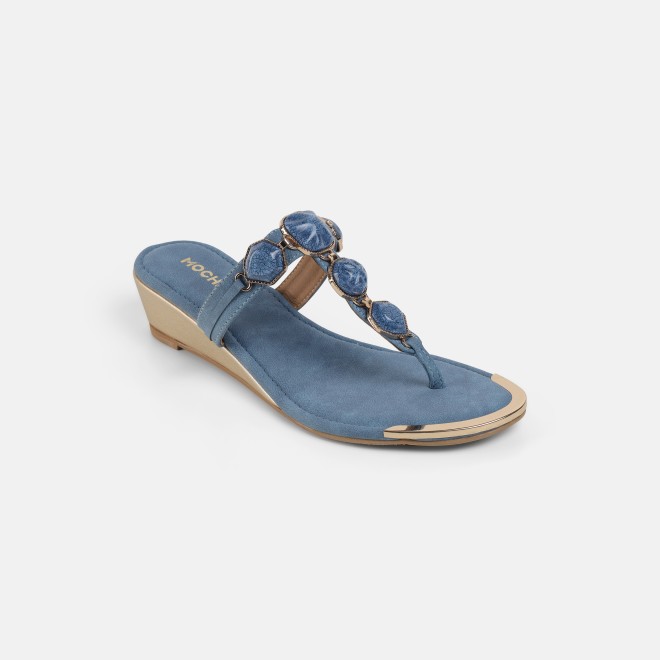 Mochi Women Blue Casual Slippers (SKU: 32-789-45-36)