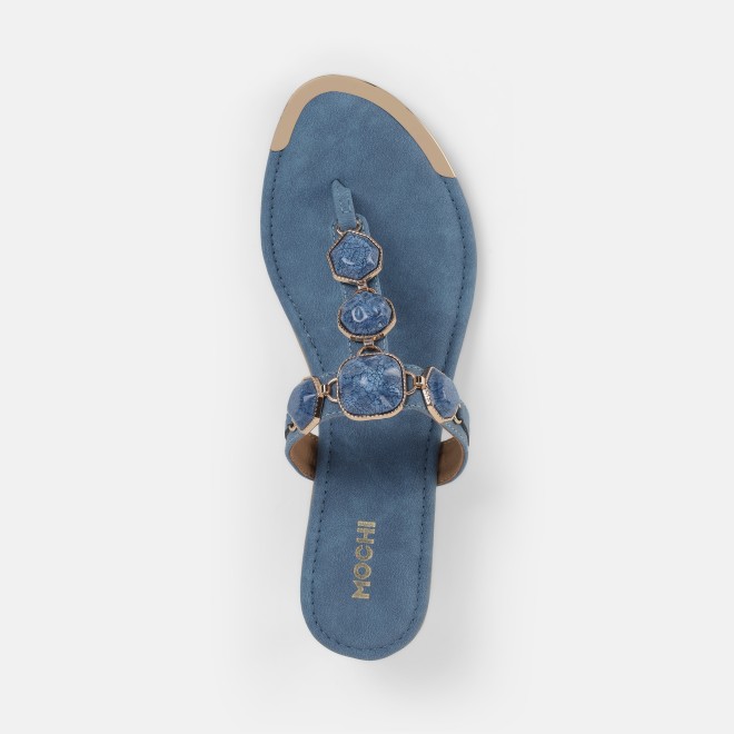 Mochi Women Blue Casual Slippers (SKU: 32-789-45-36)