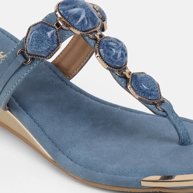 Mochi Women Blue Casual Slippers (SKU: 32-789-45-36)