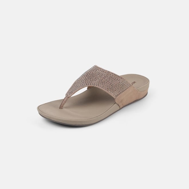 Mochi Women Beige Casual Slippers (SKU: 32-800116-20-37)