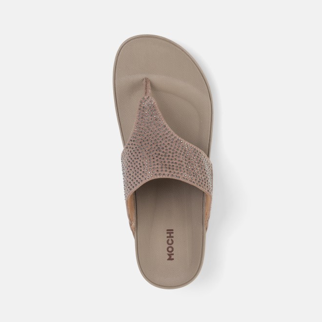 Mochi Women Beige Casual Slippers (SKU: 32-800116-20-37)