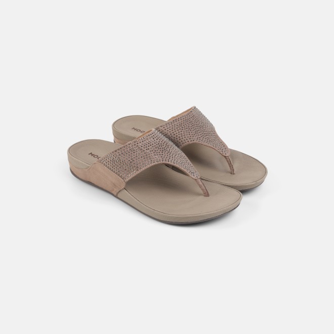 Mochi Women Beige Casual Slippers (SKU: 32-800116-20-37)