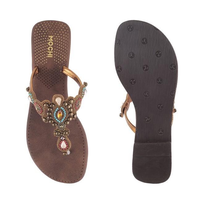 Mochi Women Antic-gold Casual Slippers (SKU: 32-800571-28-37)