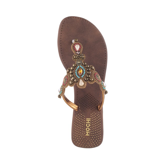 Mochi Women Antic-gold Casual Slippers (SKU: 32-800571-28-37)