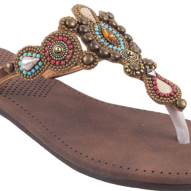 Mochi Women Antic-gold Casual Slippers (SKU: 32-800571-28-37)