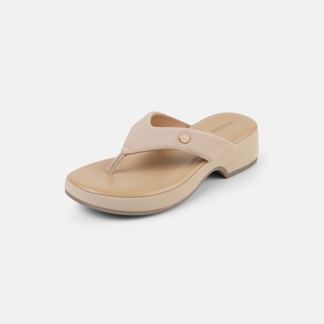 Mochi Women Beige Casual Slip Ons (SKU: 32-800608-20-37)