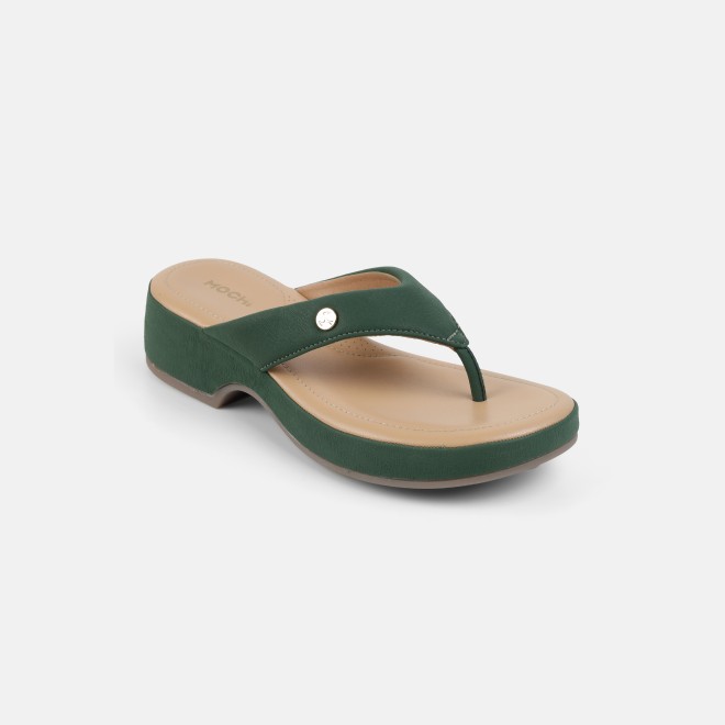 Mochi Women Olive Casual Slip Ons (SKU: 32-800608-49-37)