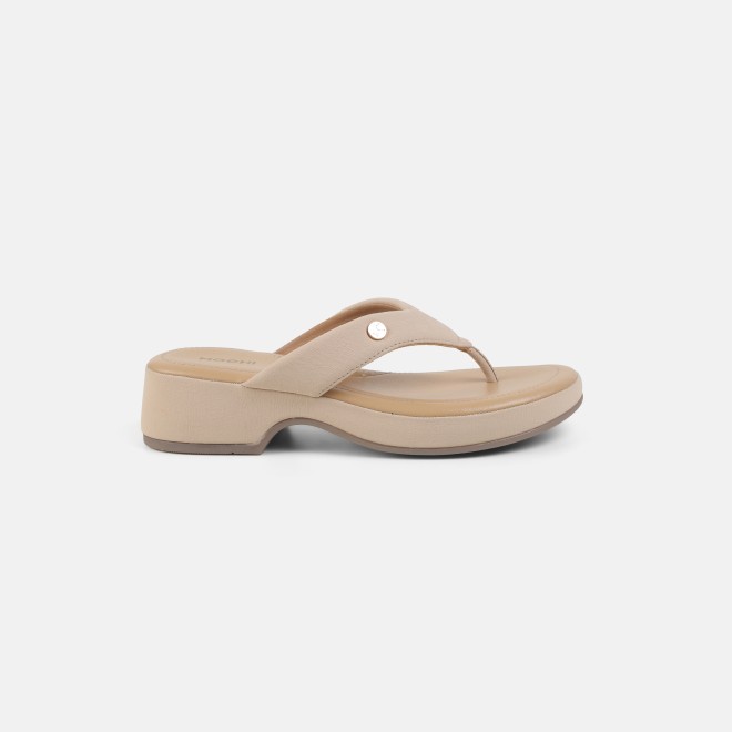 Mochi Women Beige Casual Slip Ons (SKU: 32-800608-20-37)