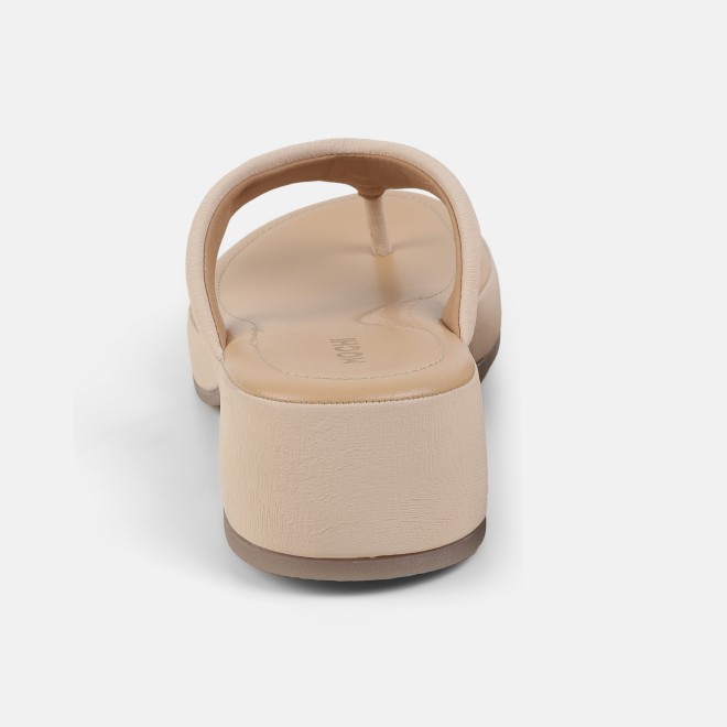 Mochi Women Beige Casual Slip Ons (SKU: 32-800608-20-37)