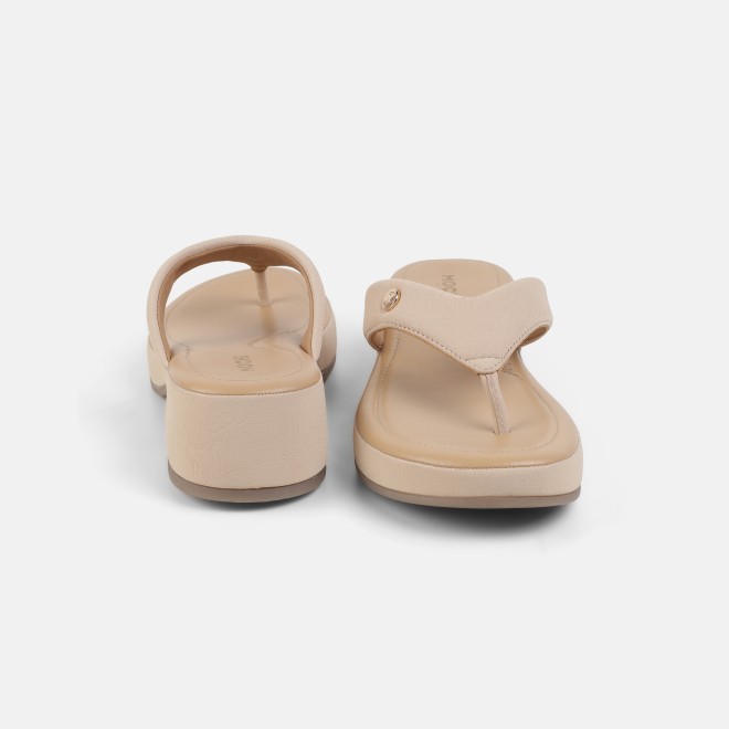 Mochi Women Beige Casual Slip Ons (SKU: 32-800608-20-37)