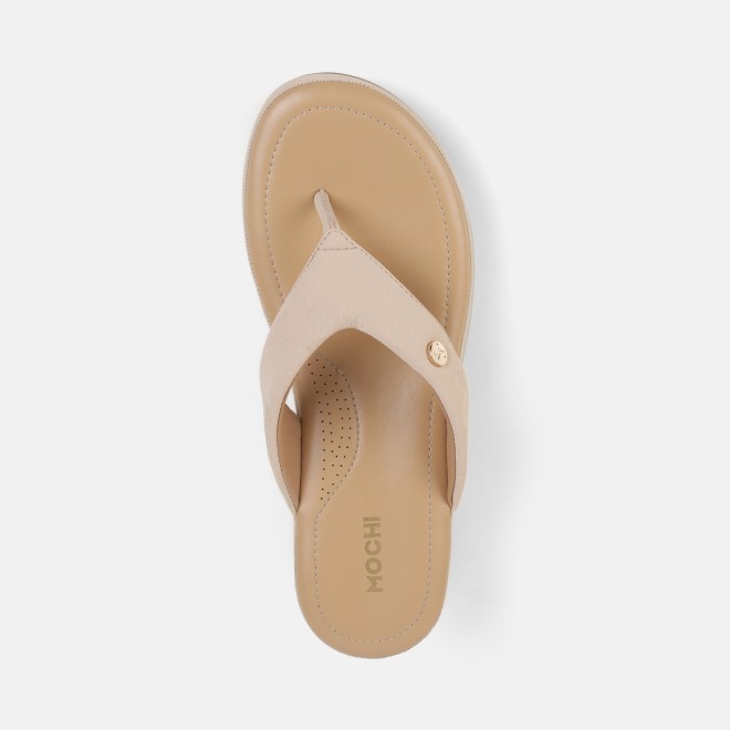 Mochi Women Beige Casual Slip Ons (SKU: 32-800608-20-37)