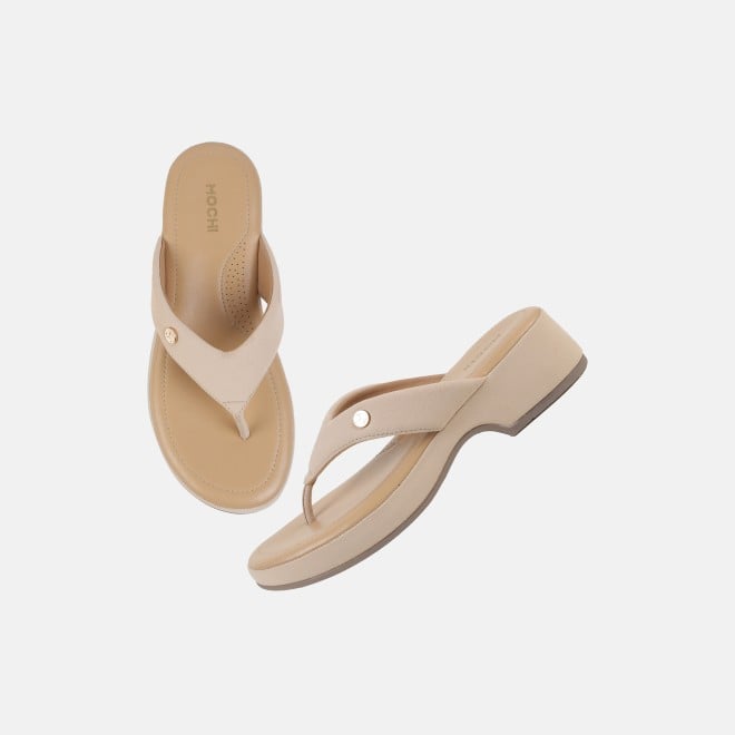 Mochi Women Beige Casual Slip Ons (SKU: 32-800608-20-37)
